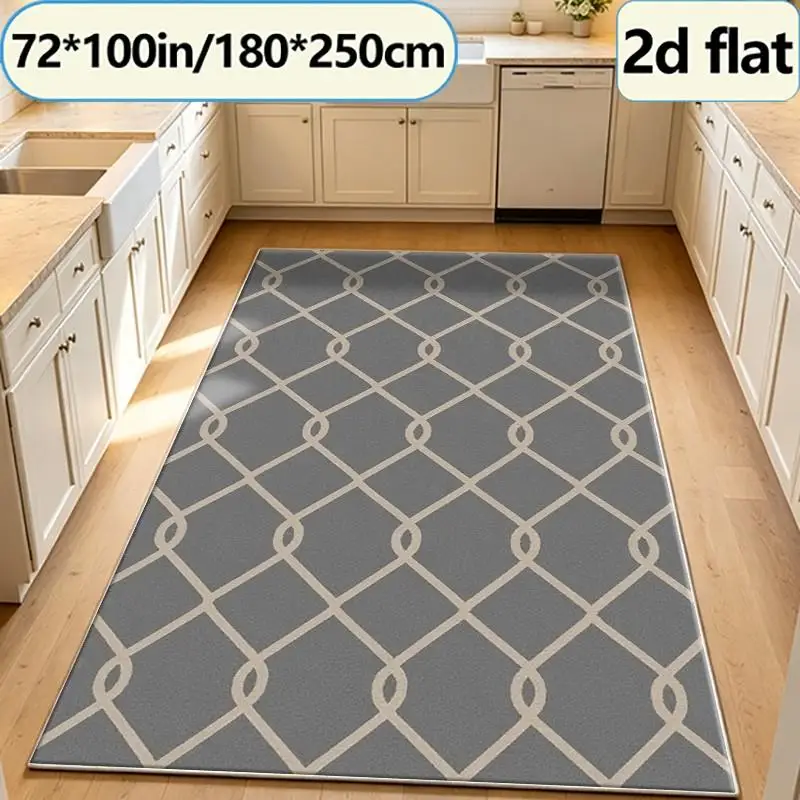 Simple Gray Beige Embedded Checkered Square Carpet Floor with Classic Diamond Lines and Seamless Pattern, Soft Living Room Carpet