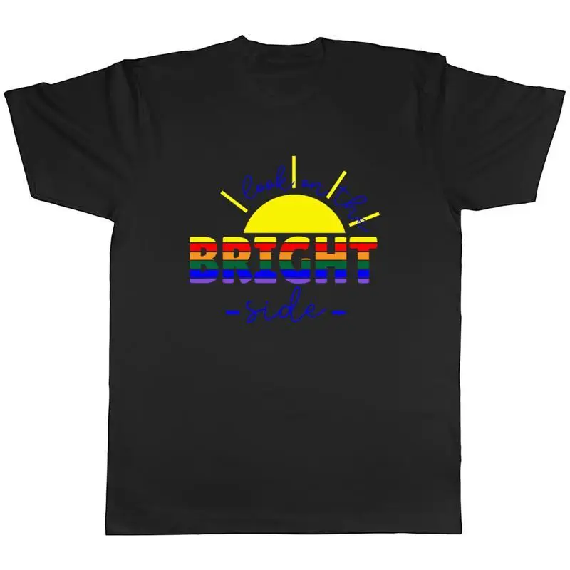 Bright Side Mens TShirt Rainbow Optimism Unisex Tee Gift