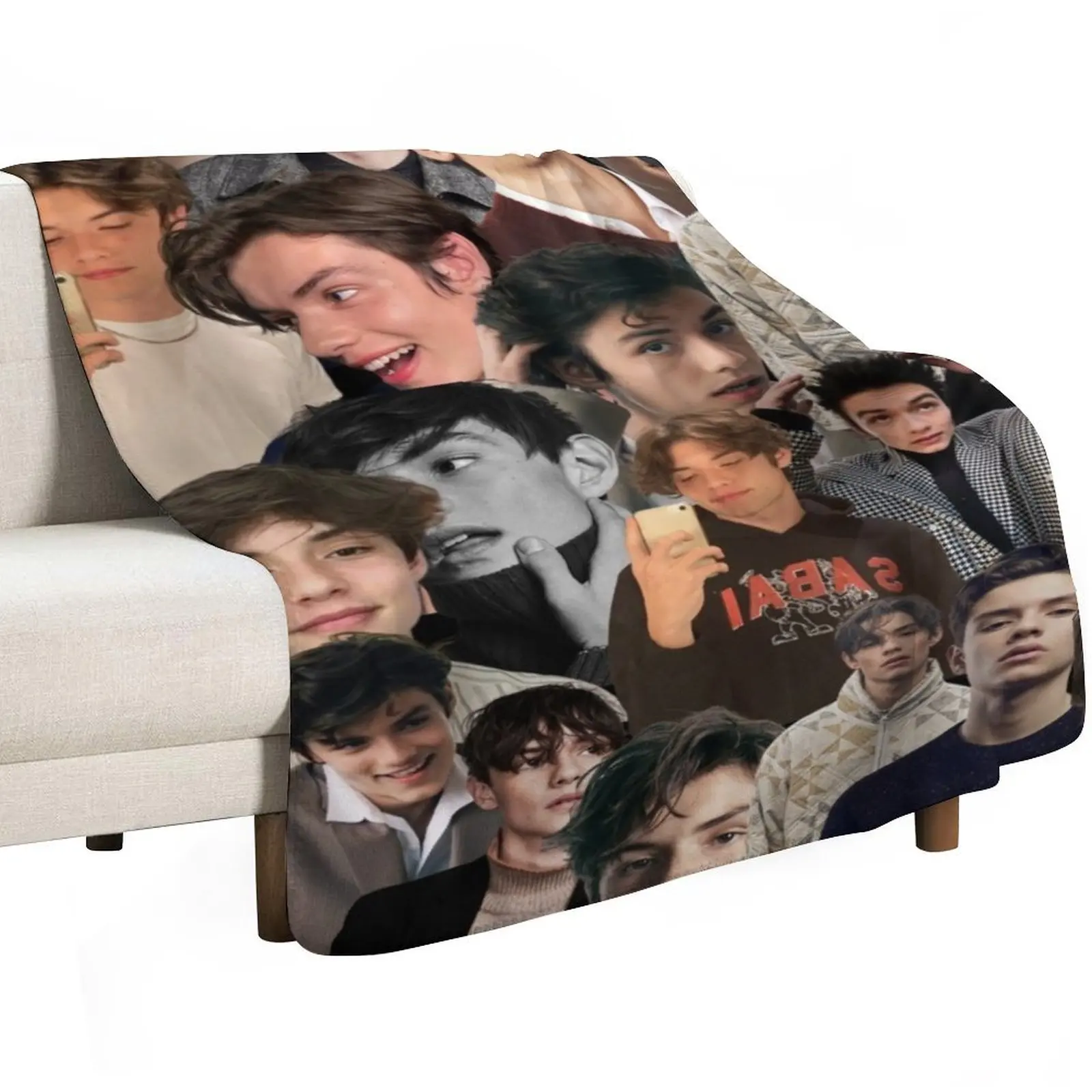 

Louis Partridge photo collage Throw Blanket Cute Plaid Sofa Quilt Blankets Sofas Of Decoration sofa bed Blankets