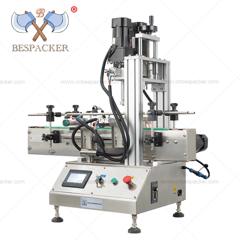 Bespacker ماكينة تغليف البراغي ذات 4 عجلات أوتوماتيكية بالكامل للزجاجات الزجاجية