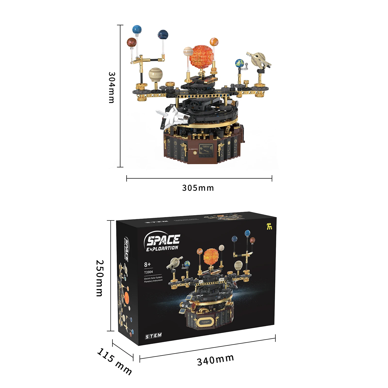 NEW 1098Pcs Technical Solar System Sun and Earth Revolution Building Blocks Creative Science Experiment Bricks Educational Toys