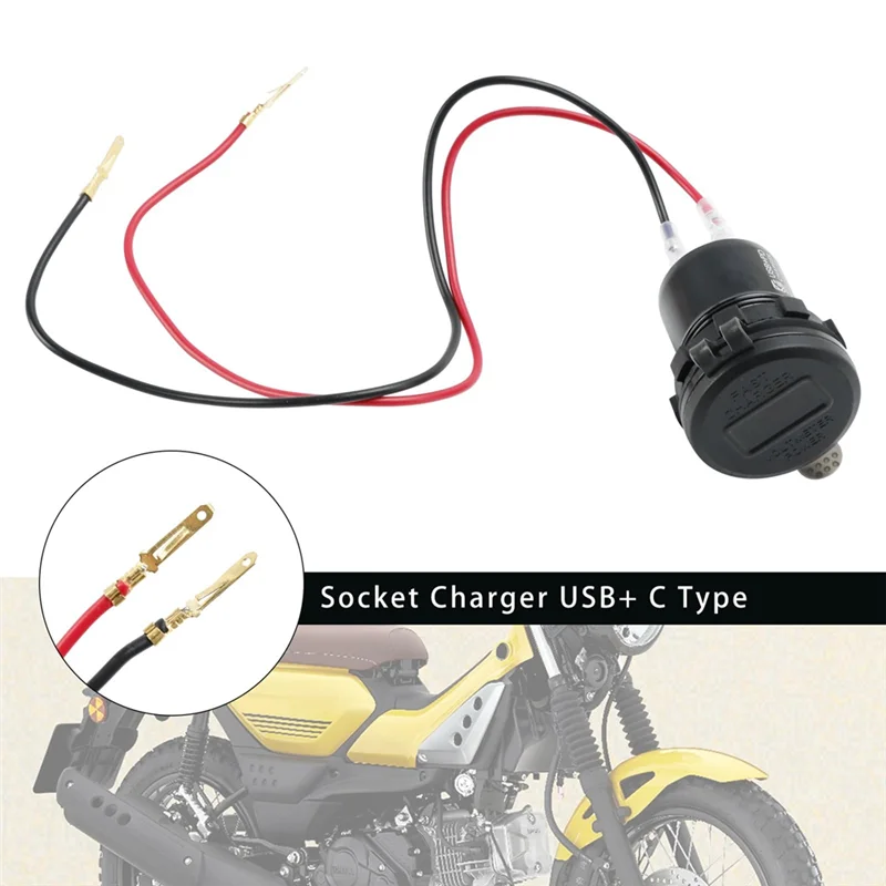 

Dependable-For Yamaha PG-1 PG1 2023 2024 Motorycle Quick Charger USB PD QC Type C Plug Adapter Converter Cable Socket