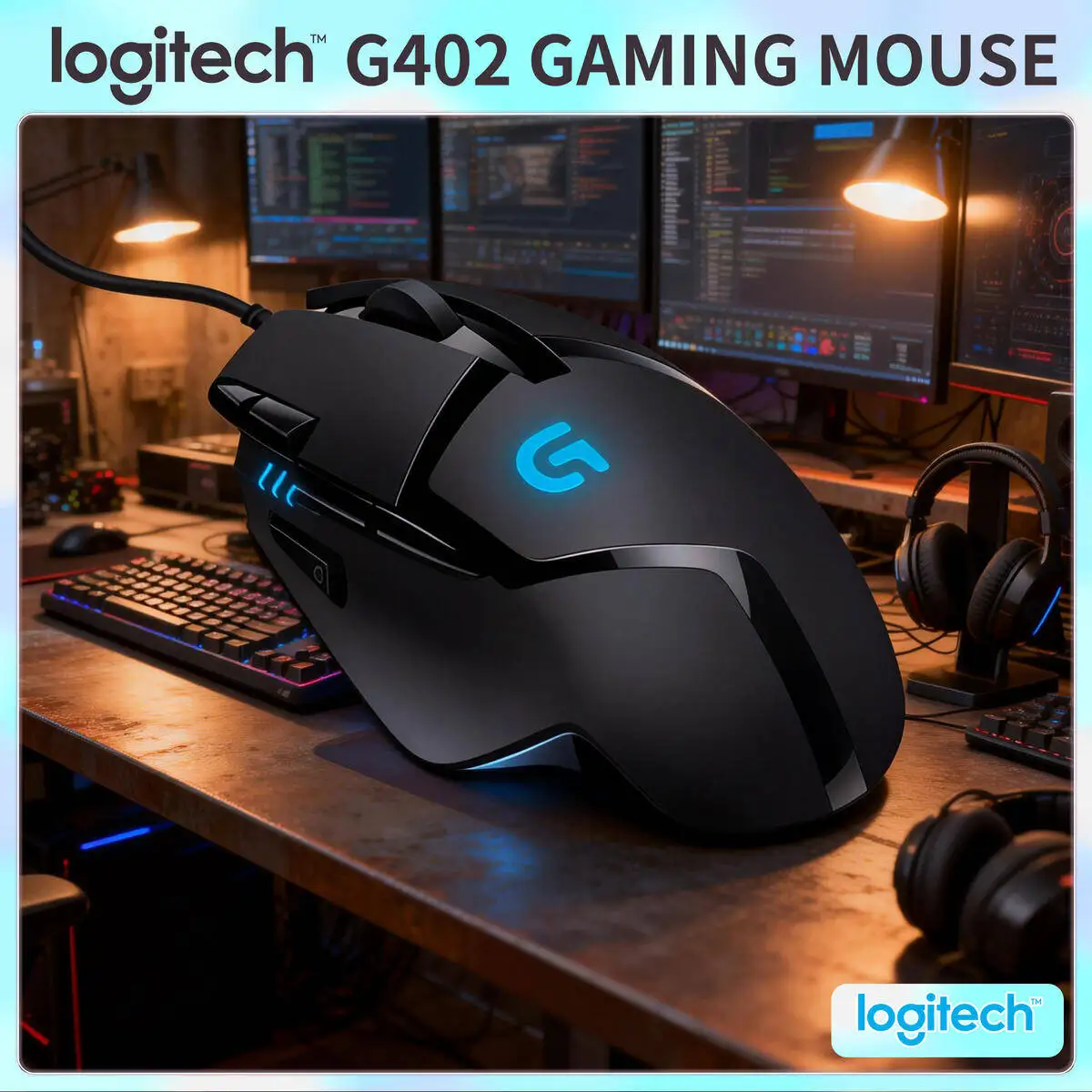

Проводная игровая мышь Logitech G402 Hyperion Fury, 8 программируемых кнопок, 4000 точек на дюйм, высокоскоростное отслеживание для геймеров