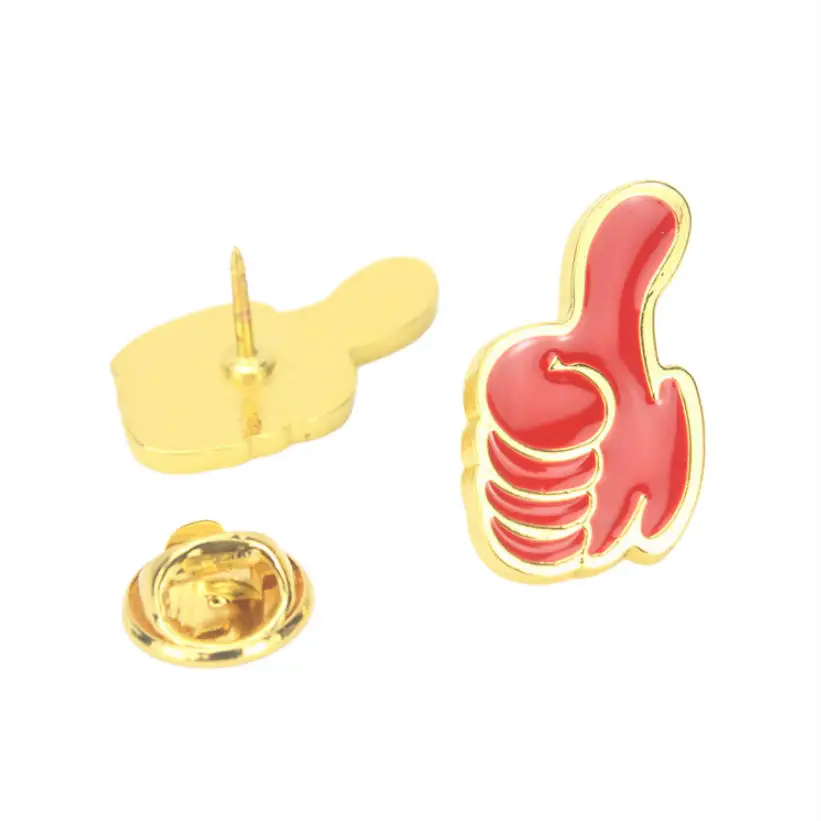 Inspiring Red Thumb Shape Brooch Company Year-End Bonus Thumbs-Up Badge Clothes Bag Decor Lapel Pins Fashion Jewelry Award Gift