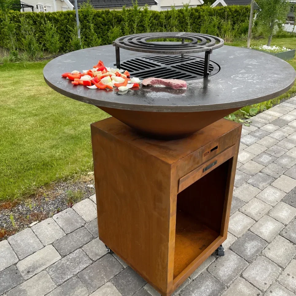 ^Or Outdoor barbeque charcoal grill oven rusted corten steel BBQ fire pit&*