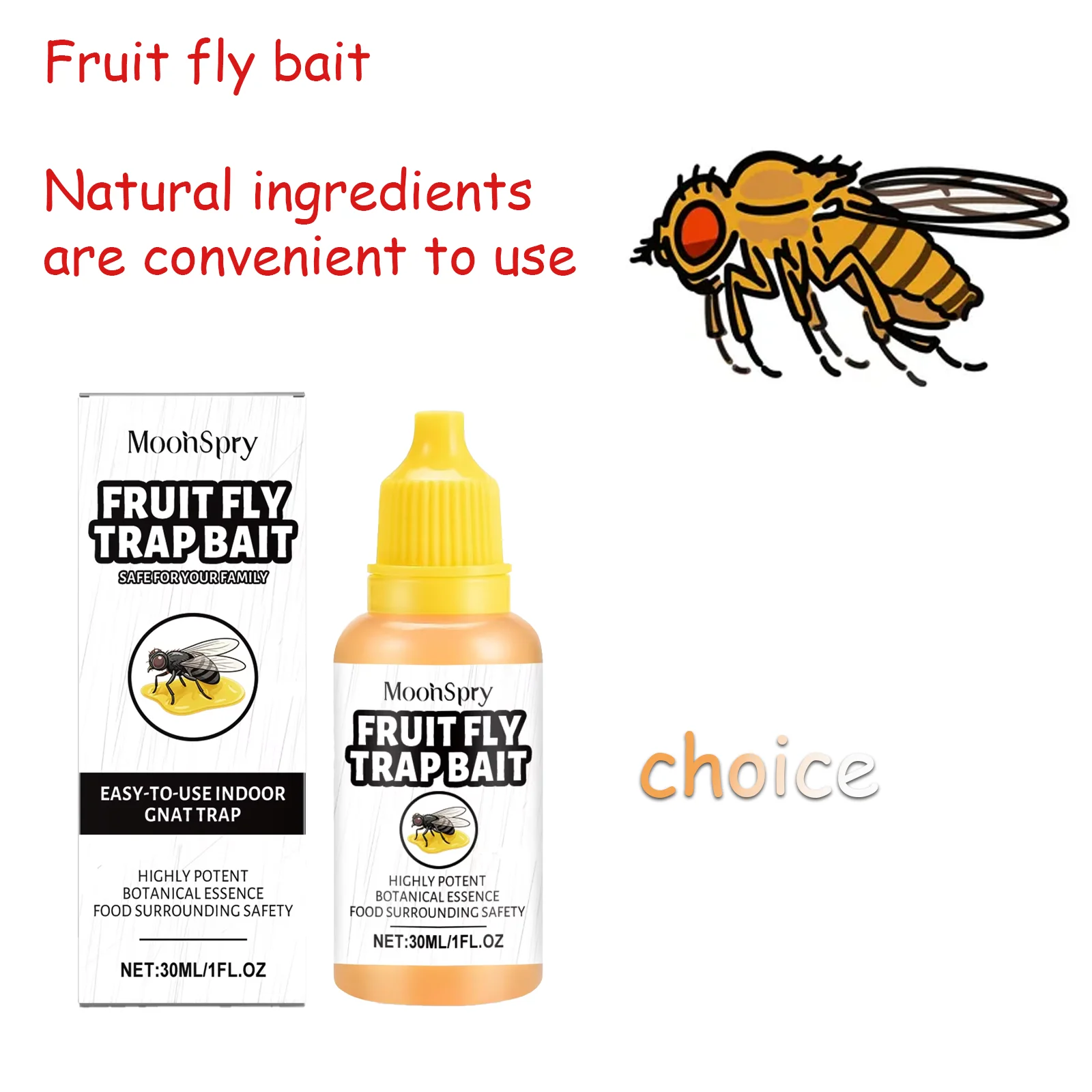Sorbitol Formula Fruit Fly Trap Bait Effective Insect Capture for Restaurant Kitchen & Home Ideal Fruit Fly Control Solution