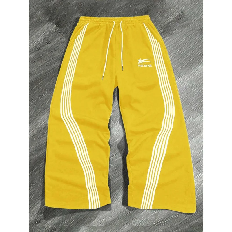 

Men's Wide Leg Pants Casual Sweatpants Straight Cut Neutral Style Comfortable Fit Spring Collection Fashionable Trend