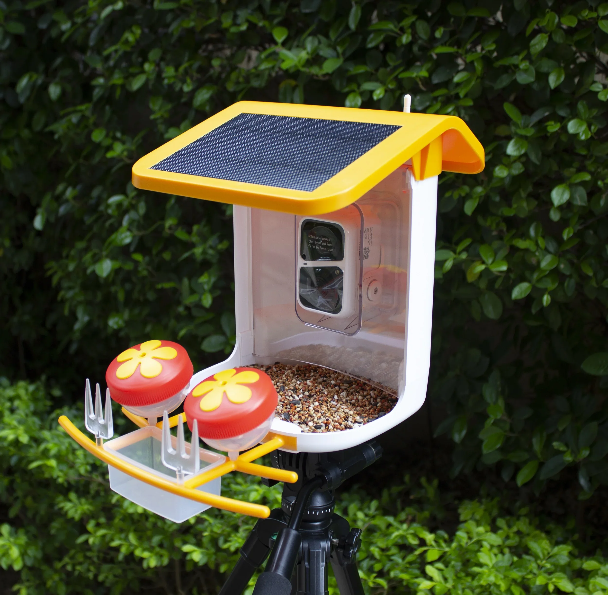 Solar Panel Bird Feeder With Smart Bird Cabin WiFi AI Camera Auto Capture Smart Bird Feeder With Camera