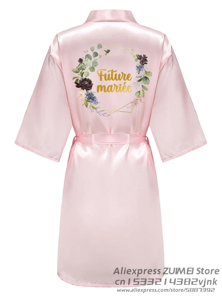 Robe de Soirée en Satin à Imprimé Floral Personnalisé, pour Équipe de Mariée, Patients, Demoiselle d\'Honneur, Cadeau