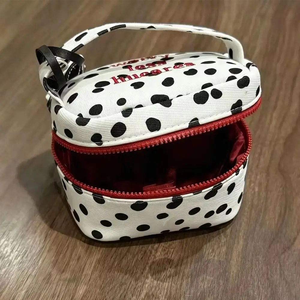 Oxford Polka Dot Cosmetic Bag Printed Embroidered Makeup Organizer Portable Large Capacity Travel Zipper Pouch