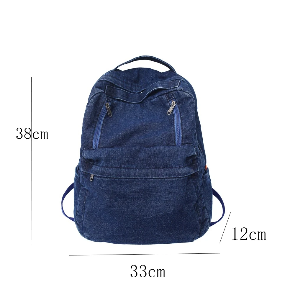 Personalized Name Denim Backpack Large Capacity Women's Men's Travelling Multifunctional Denim Bag Custom Retro Outdoor Bags