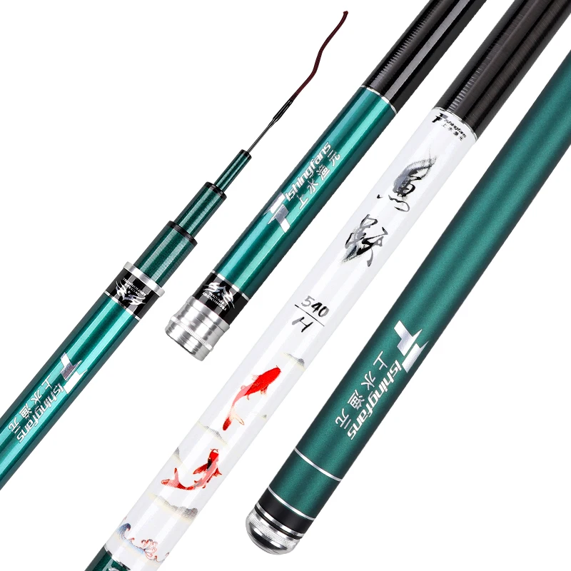FISHINGFANS YUYUE Telescopic Stream Rod 3.9m 4.8m 5.7m 7.2m Carbon Reservoir Pond Fishing Rod Taiwan Handle Fishing Pole