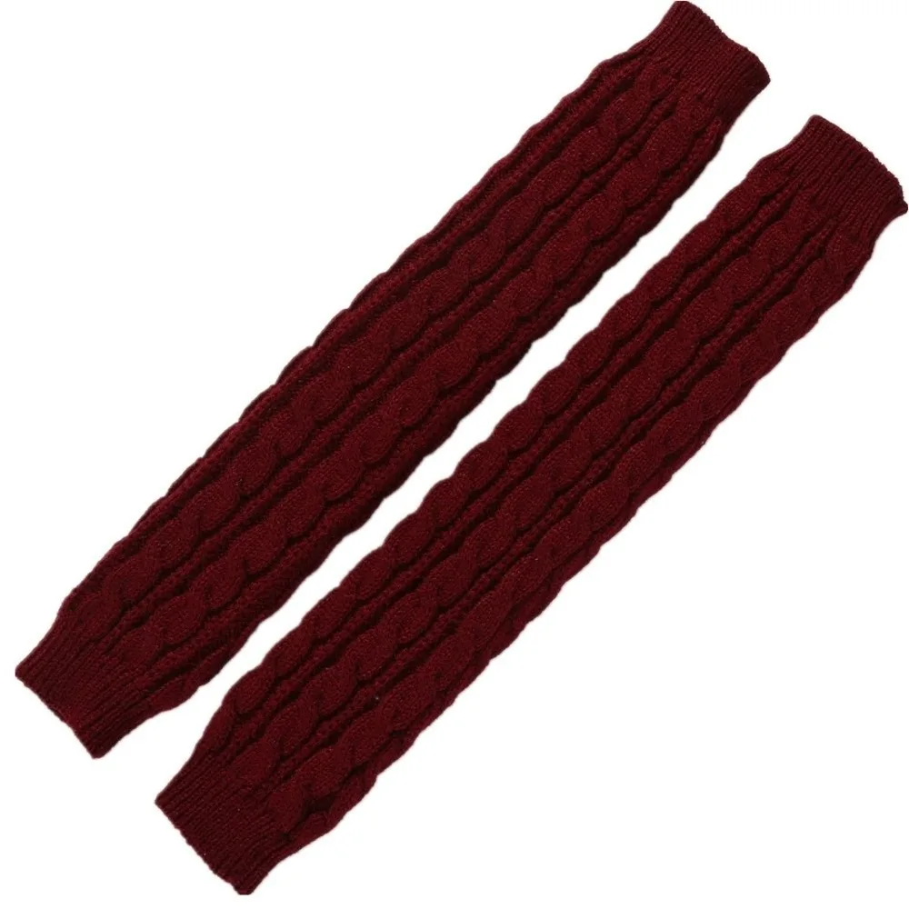Fashion Solid Color Fingerless Gloves Long Black Hand Warmer Knit Mittens Over Elbow Gloves Women