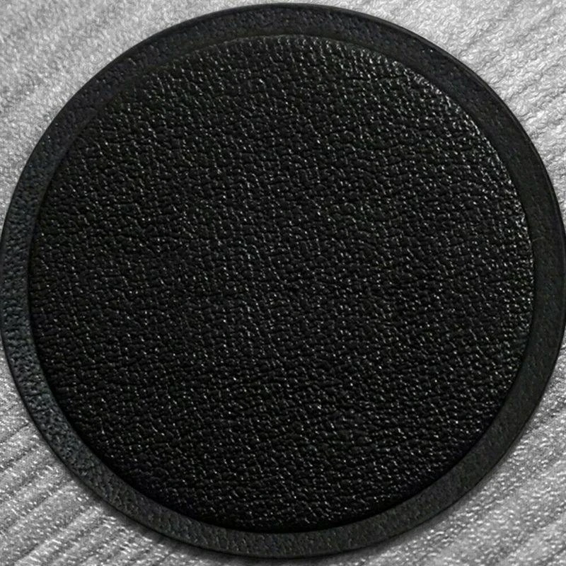 2025 Baru Hitam Universal Tahan Aus PU Kulit Pemegang Telepon Mobil Disk Magnetik Pelat Logam Dudukan Tablet Stiker Belakang