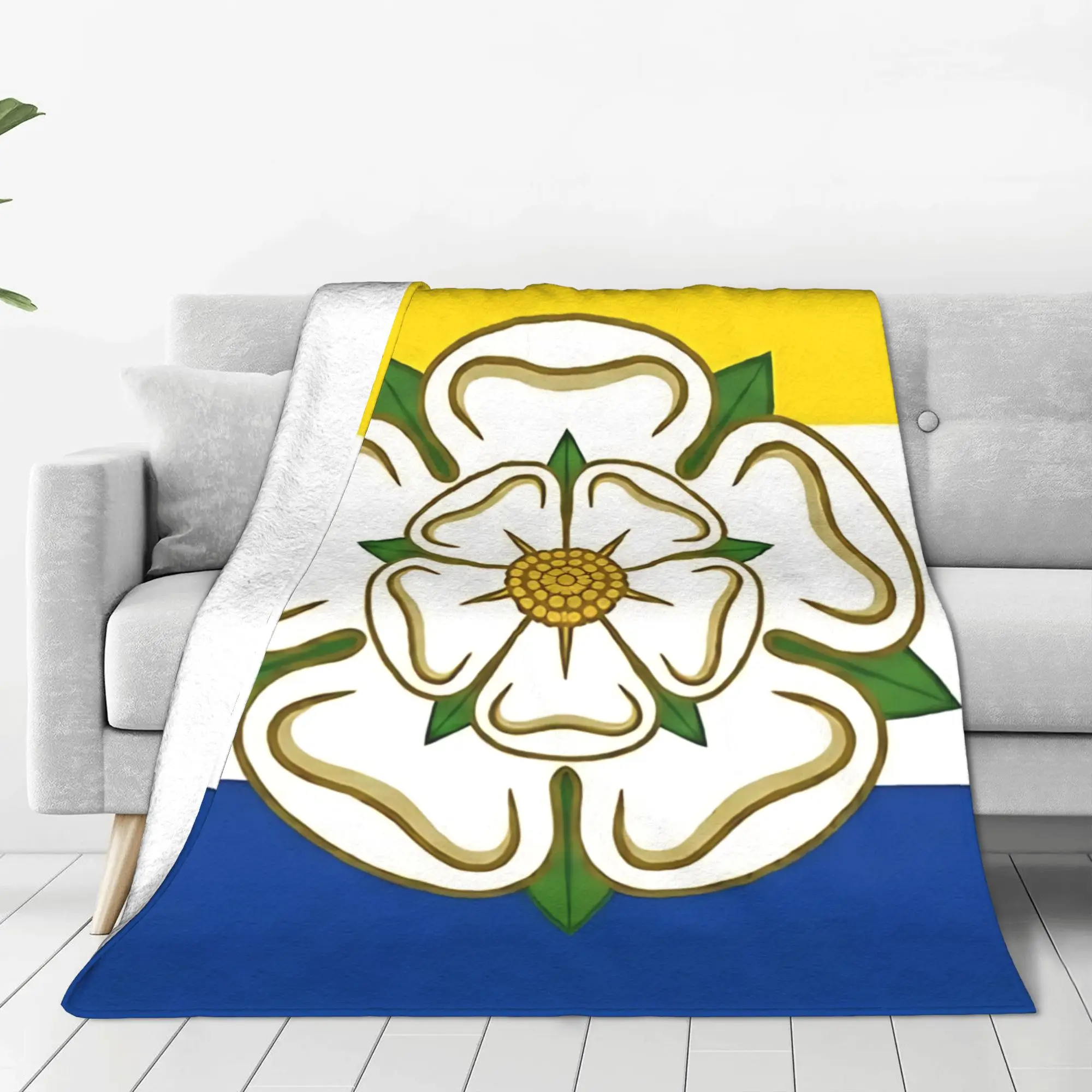 1PC Yorkshire White Rose England Rose Home Room Decorations Winter Blankets For Adults Bedding Home Interior Sofa Knee