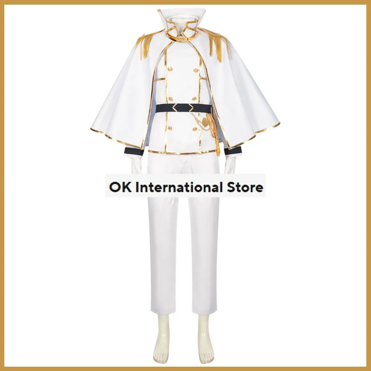 Anime Blue Lock Angels and Demons Bachira Meguru Cosplay Costume Wig White Military Uniform Shawl Man Halloween Carnival Suit