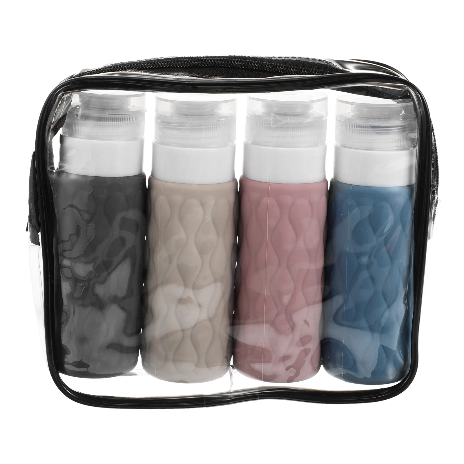 

4Pcs Travel Bottles Leakproof Squeezable Silicone Containers Essential for Shampoo Conditioner Lotion Travel Toiletries Set