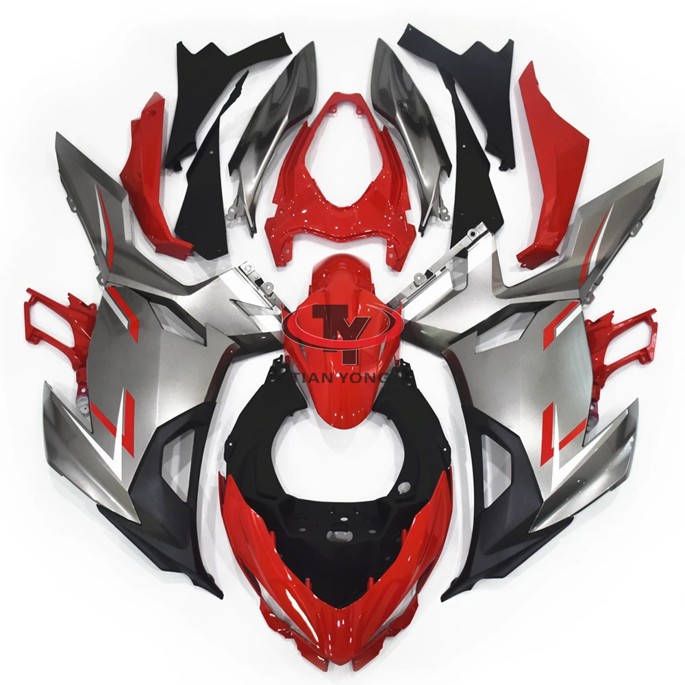 Motorcycle Full Fairing Kit For Ninja400 ninja 400 EX400 2018-2024 2020 Titanium silver red line decal Bodywork Cowling