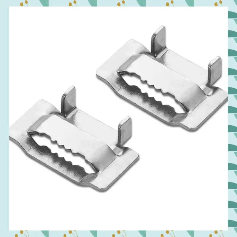 

A71P 304 Stainless Steel Cable Tie Buckle Wrap Cable Tie Packing Tooth Buckle Joint 19Mm ML-Free Flower Buckle
