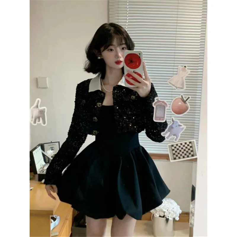 Hepburn Style Black Princess Dress Women\'s Autumn and Winter Birthday Skirt Elegant Party Luxury Dresses 2024 Women Clothing