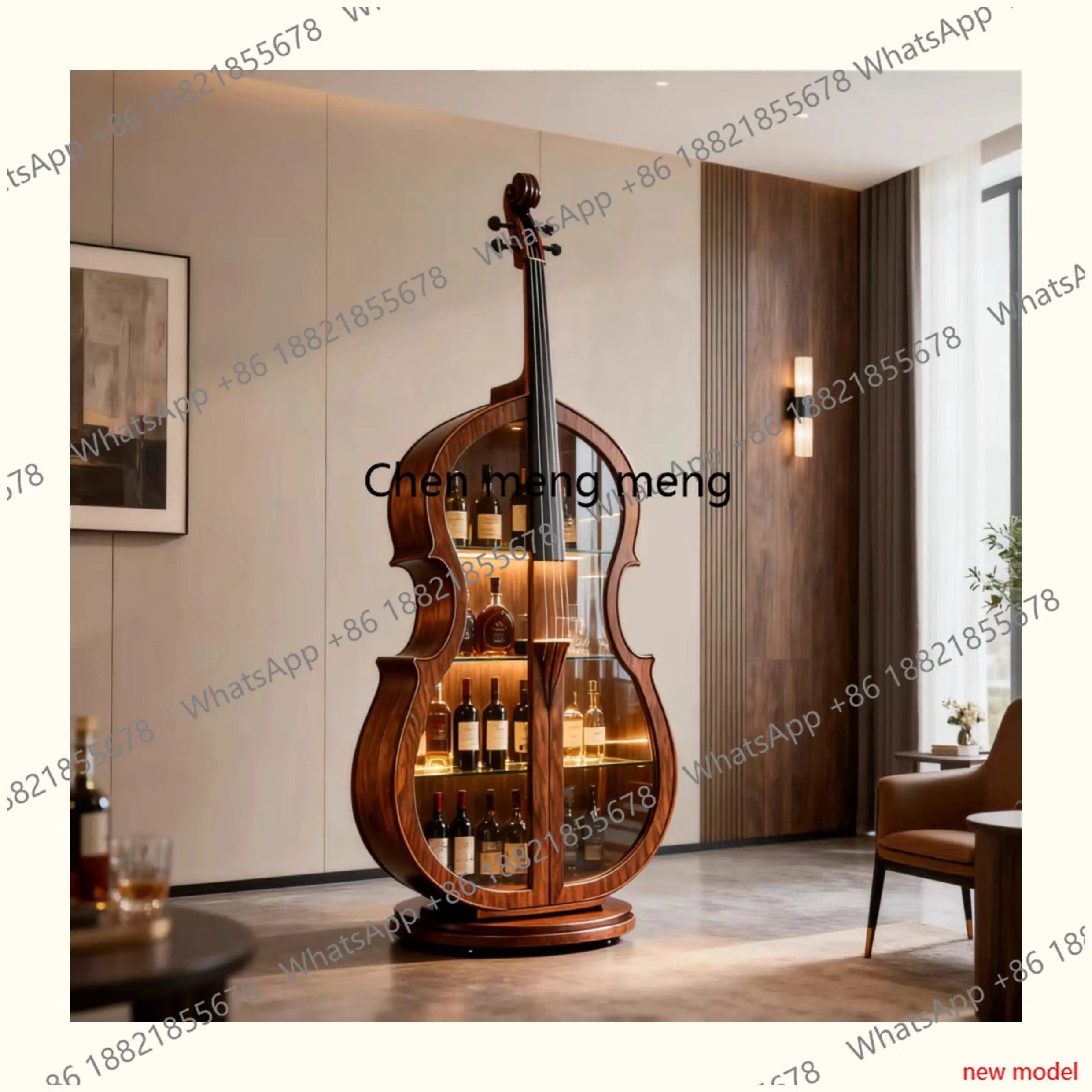 American Cello Wine Cabinet Display European Irregular Special Wine Cabinet Aesthetic Artist Bar Furniture Barschrank