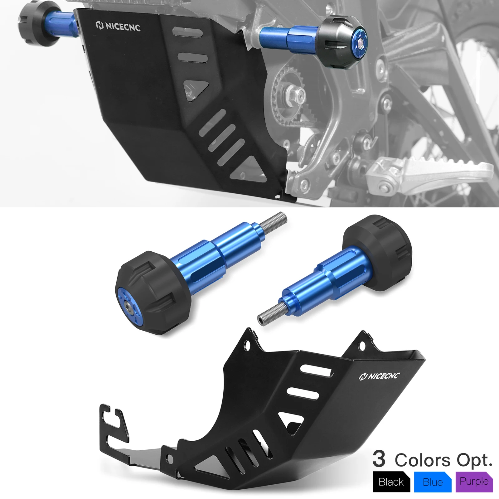 

NICECNC For Sur-Ron Surron Light Bee X S L1E Segway X160 X260 Frame Sliders Crash Protector & Engine Chassis Guard Skid Plate