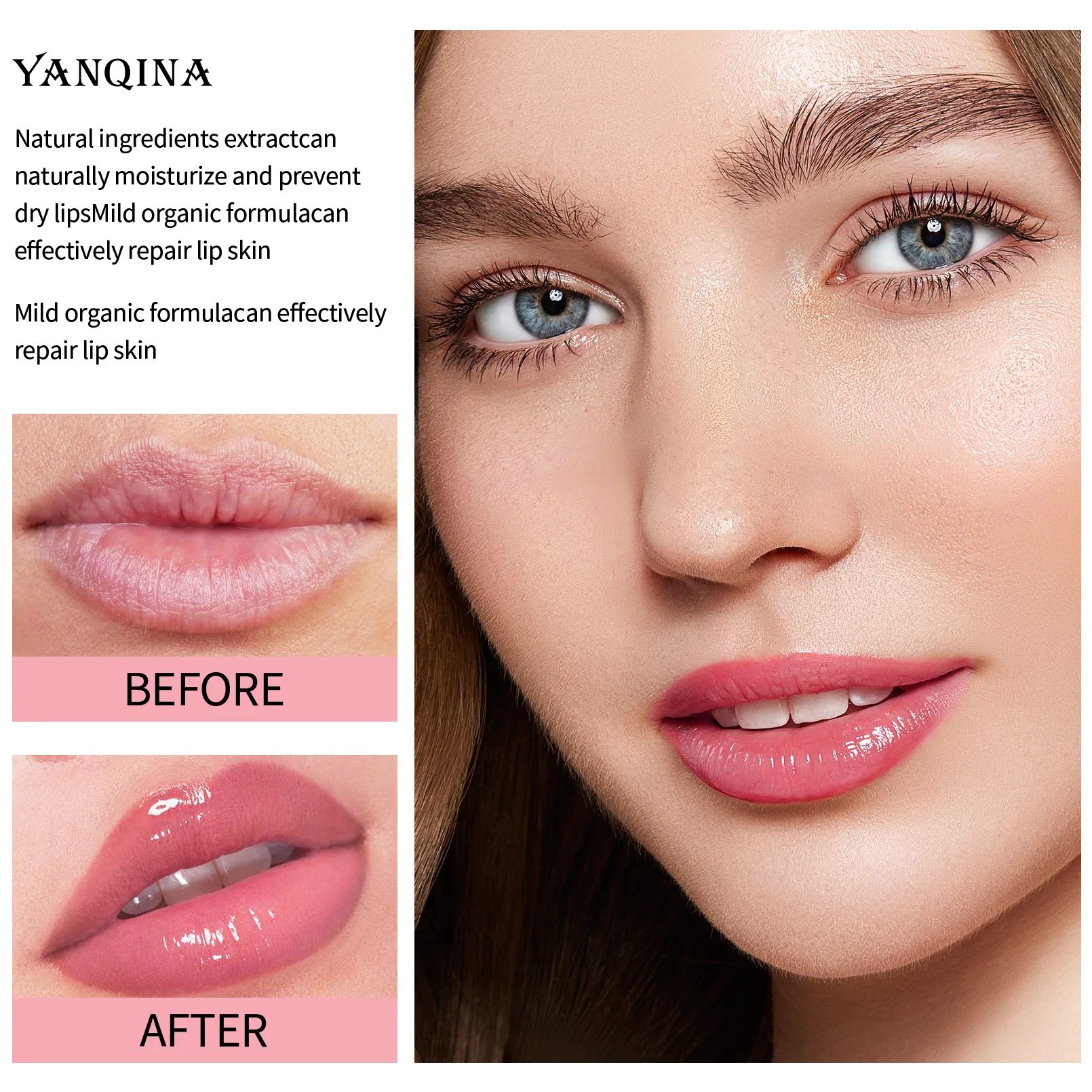 Yanqina ลิปสติกเปลี่ยนสีอบอุ่น2สีให้ความชุ่มชื้นกันน้ำลิปสติกแบบไล่ระดับสีไม่ซีดจางลิปบาล์มซ่อมใหม่