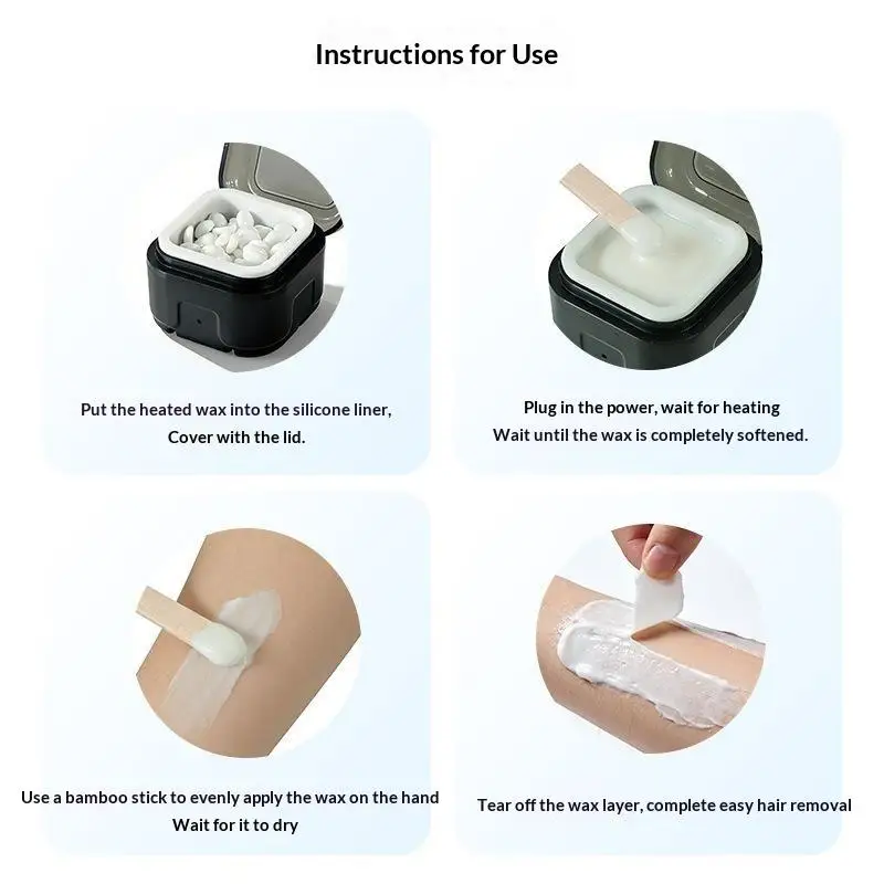 

Mini Wax Heater Machine Silicone Bowl Wax Warmer Nose Ear Hair Removal Waxing Kit Wax Bean Wax Heating Melting Pot Melter