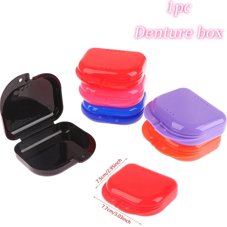 Plastic Oral Hygiene Supplies Tray Dental Appliance Case Denture Storage Box Dental Retainer Orthodontic Mouth Guard Container