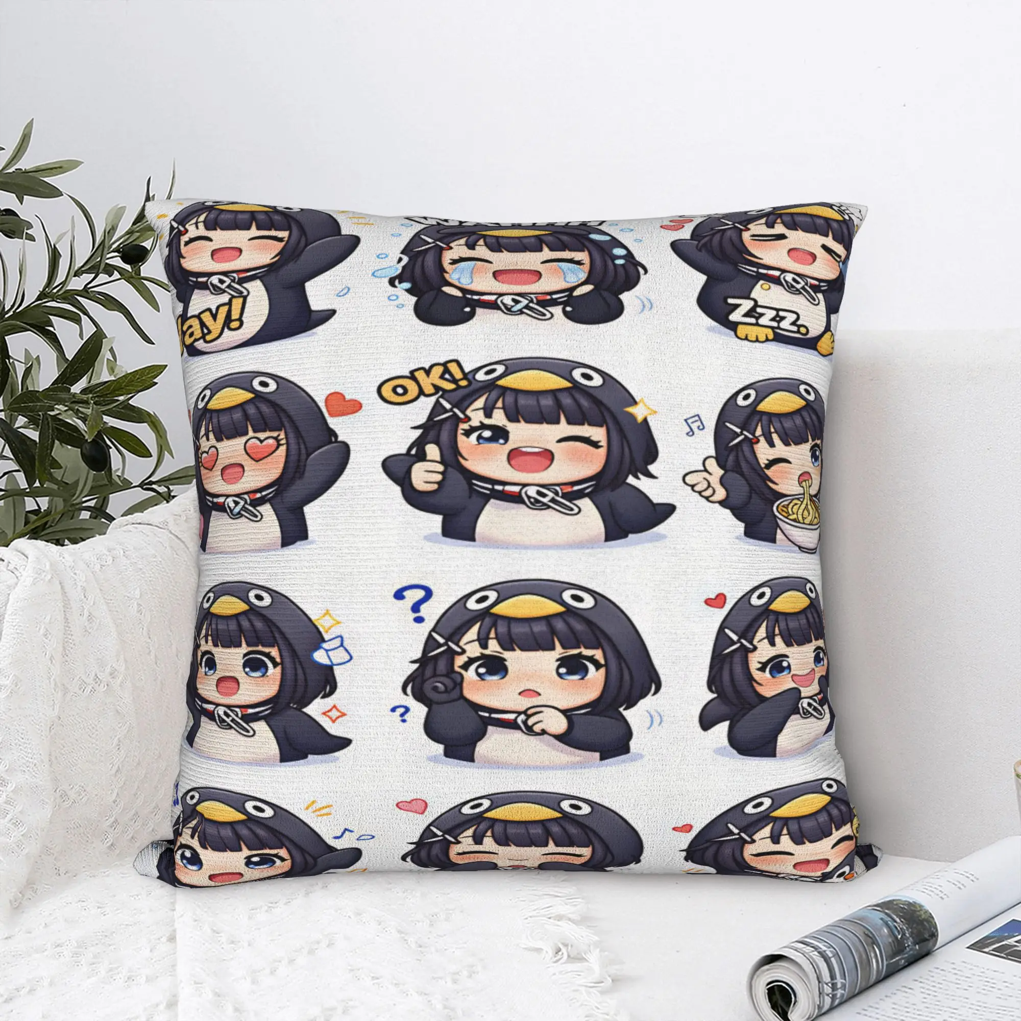 Gugu Gaga Penguin Pillow Case  Print Pillow Cover For Couch Sofa Bedroom Novelty Pillowcases