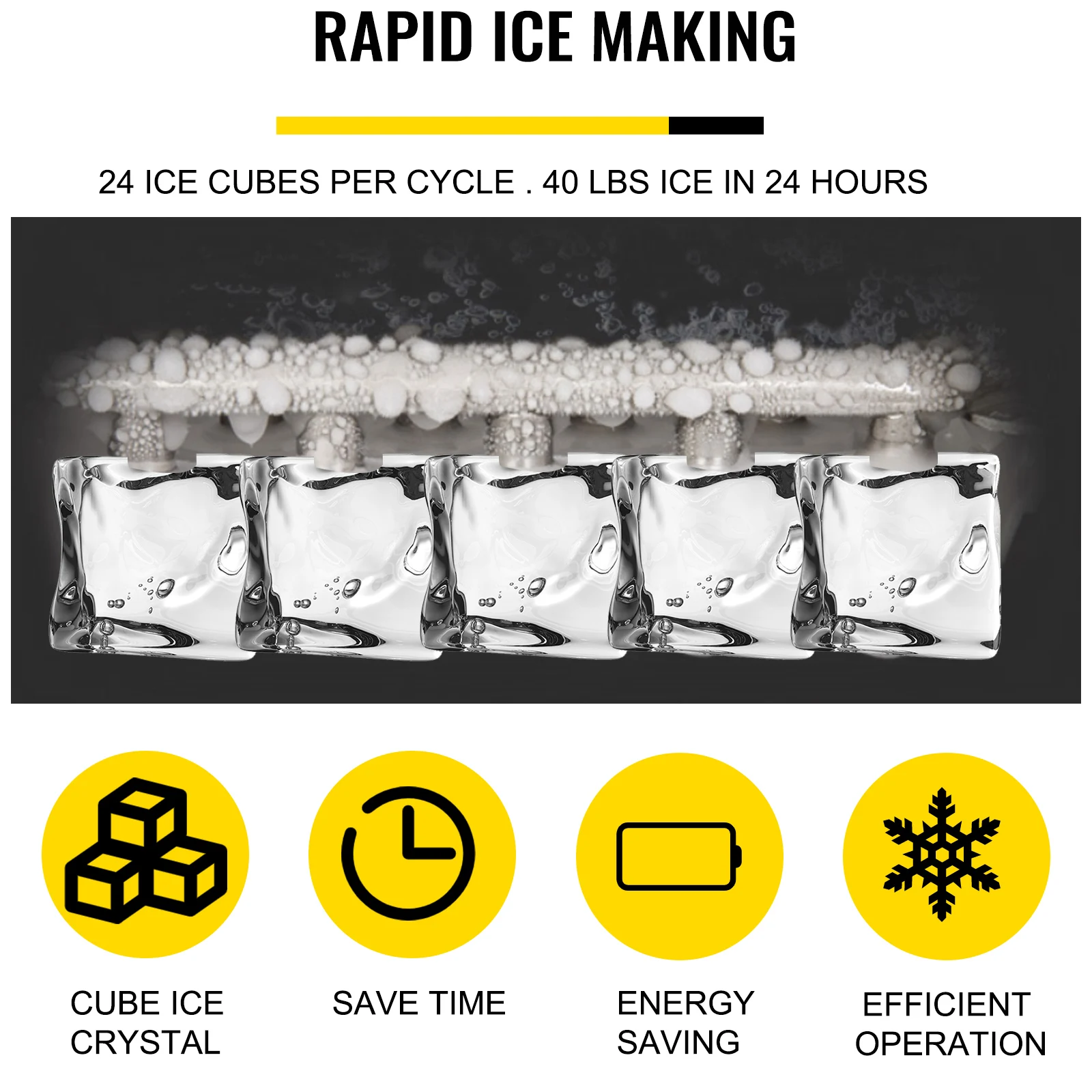 Vevor elektrische Eismaschine 18kg pro 24h automatische manuelle Wasser füllung tragbare Würfel Eismaschine für Home Bar