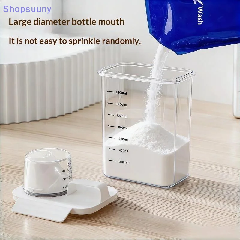 [SU]Airtight Laundry Detergent Dispenser Powder Storage Box Clear Washing Powder Liquid Container With Lids Jar[SU]