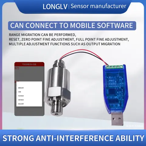 Longlv 지능형 압력 트랜스미터, 파이프라인 압력 센서, 유압 오일 압력 및 공기압 센서, PTL519