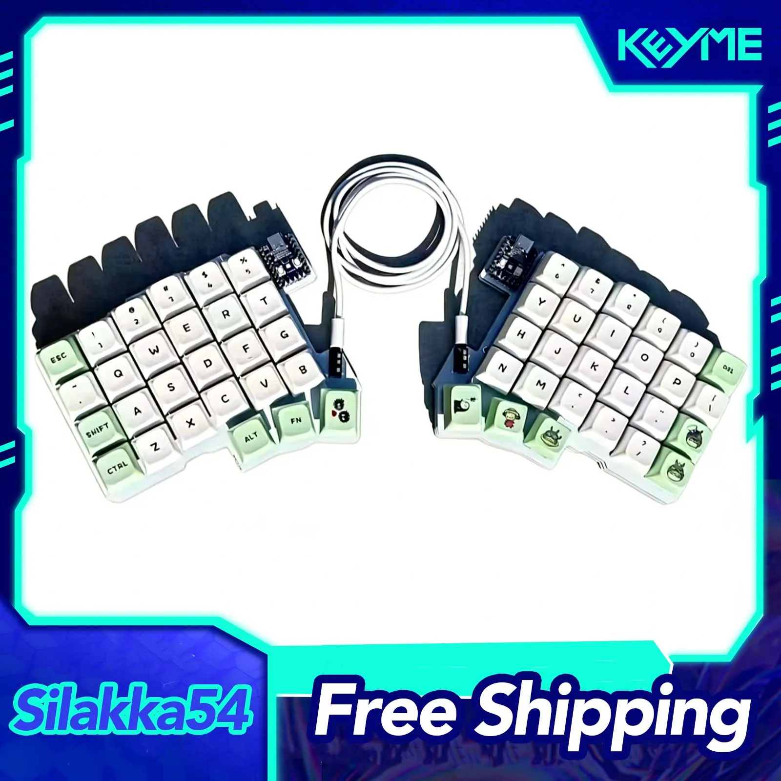 

Silakka54 разделенная клавиатура, проводная горячая замена, поддержка QMK/VIAL, эргономичная клавиатура RP2040zero, аксессуары для ПК и геймеров по индивидуальному заказу