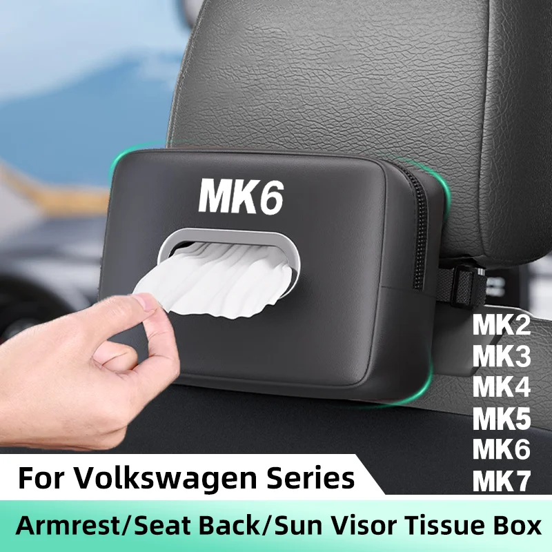 

Car Tissue Box For Volkswagen VW MK2 MK3 MK4 MK5 MK6 MK Car Seat Back Draw Paper Bag Hanging Sun Visor Armrest Box Tissue Case