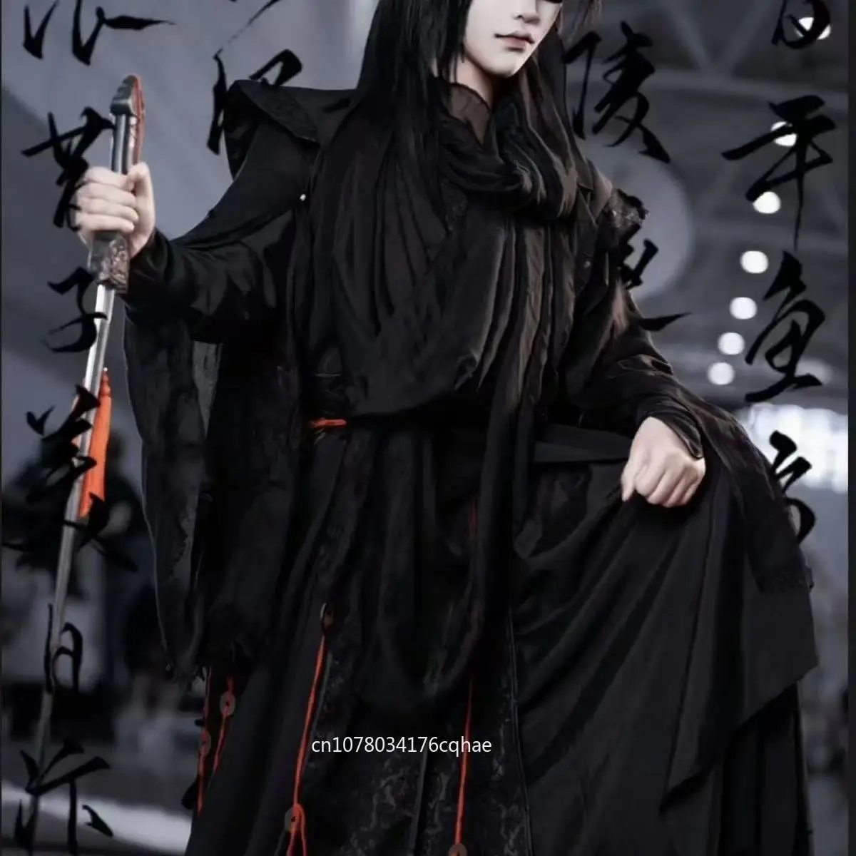 

Dark Black MoRan Cosplay Costume Niche Anime Game Character Clothing Halloween Young Swordsman Cosplay Suit Ancient Hanfu COS