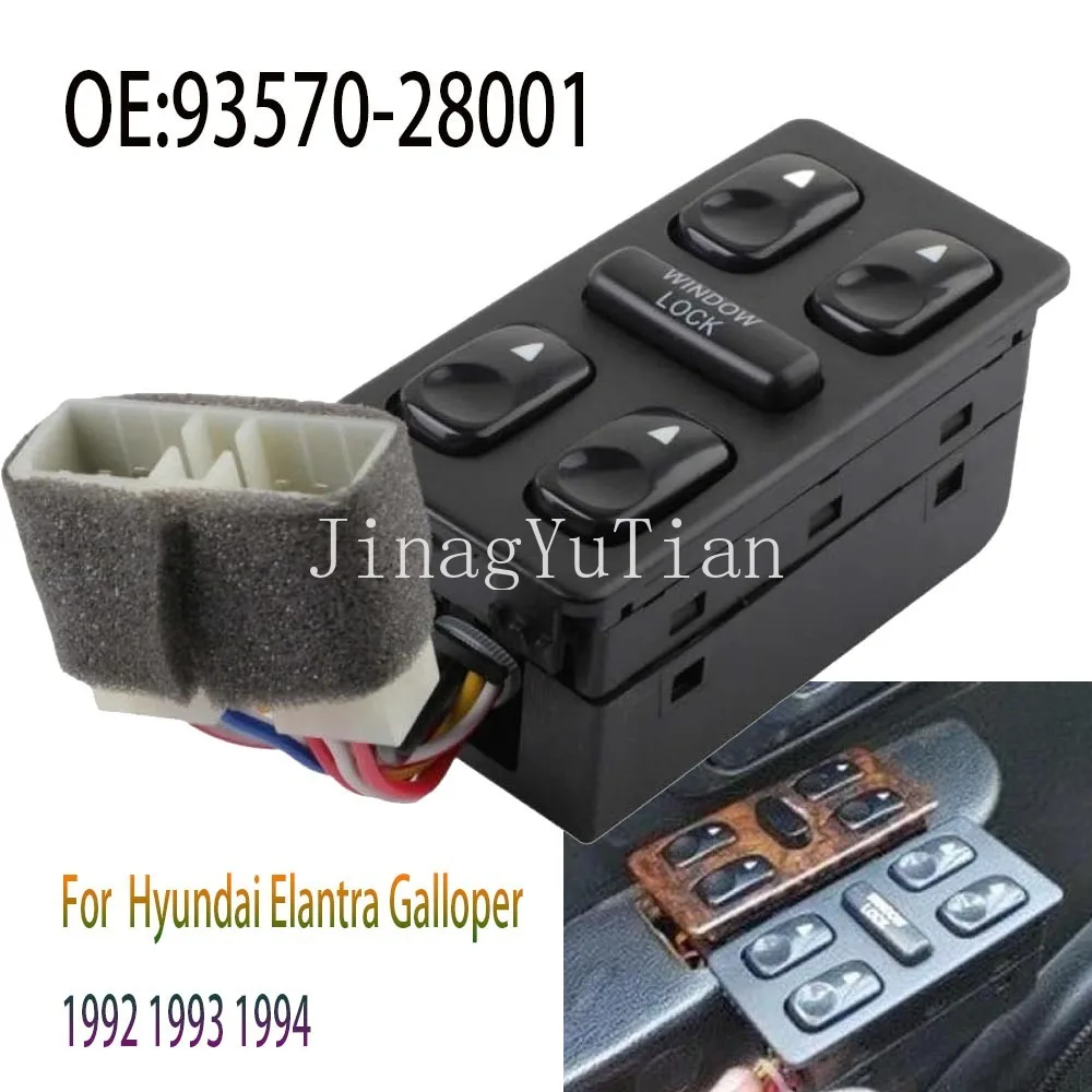 Botón de Control del elevador del interruptor de la ventana eléctrica del lado del conductor delantero izquierdo para accesorios de coche Hyundai Elantra Galloper 1992 1993 1994