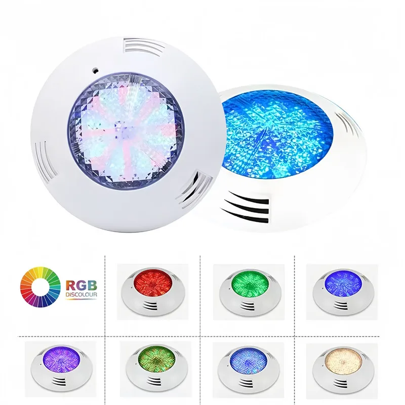 IP68 waterproof swimming pool light, AC-12V wall-mounted landscape light/water bottom light, water park RGB remote control 18W