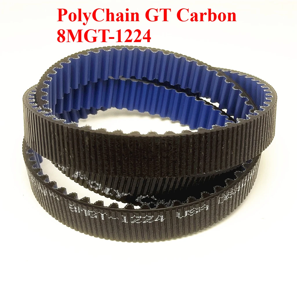 PolyChain GT Carbon 8MGT-1224 Timing Belt Carbon Fiber+PU  for:Motorcycles, Electric Scooters, Industrial Fans, CNC Machines