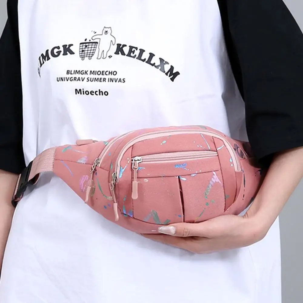 Multiple Compartments Women Sport Waist Bags Multifuntional Running Chest Bags Women Waterproof Crossbody Hot Stamping Letters
