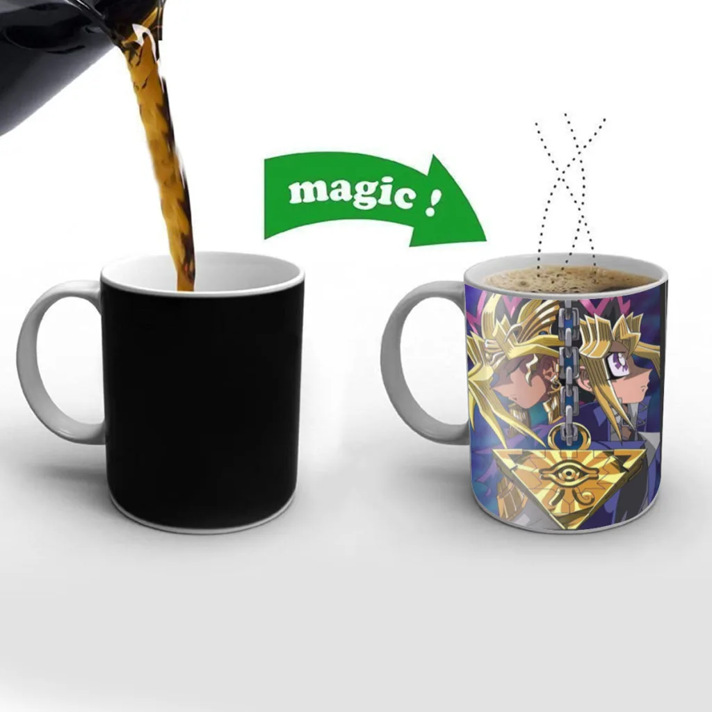 

Manga-Yu-Gi-Oh-Anime-Free shipping Mug Changing Color Ceramic Coffee Mugs Magic Tea Cup Best Gift For Your Friends