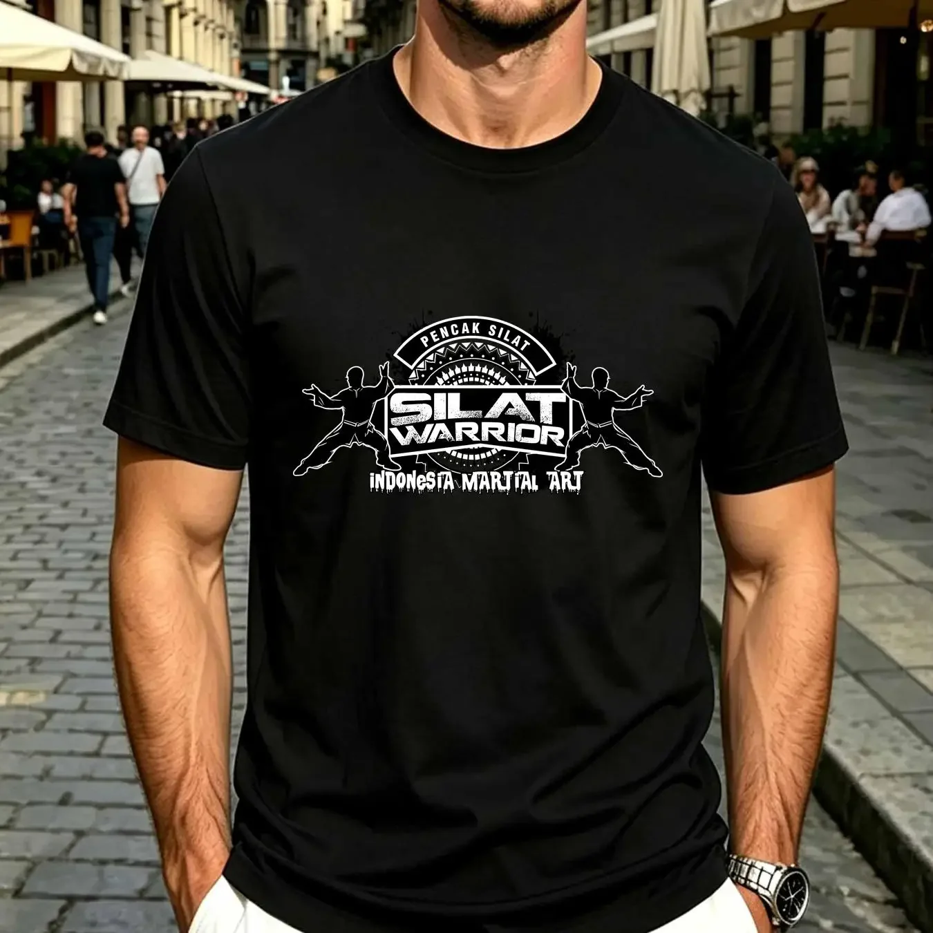 washed T Shirt Pencak Silat Indonesia Martial Art Training  vintage Washed homme Casual Breathable Slightly Stylish
