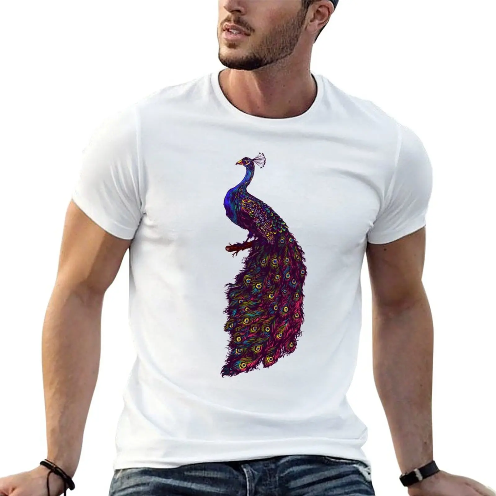 Bloom! - Colorful Peacock T-Shirt street wear Louboutins shirts graphic tee men