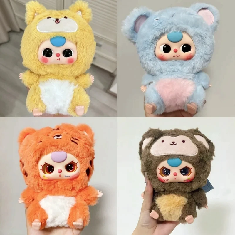 

Hot New Genuine Blind Box Baby Three Chinese Twelve Zodiac Sign Model Series Plush Cute Doll Desktop Kid Toy Girl Birthday Gifts