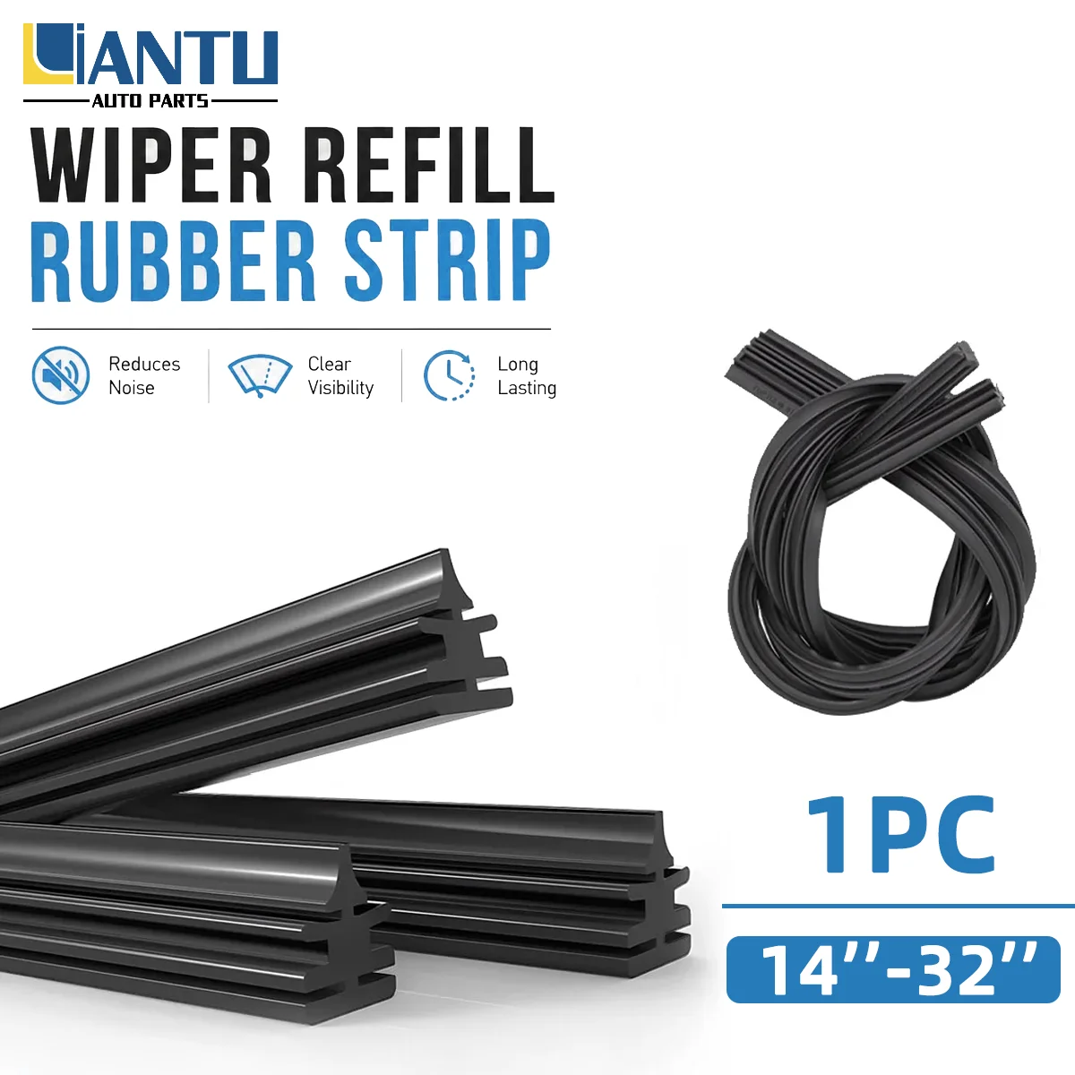 6mm Boneless Wiper Filler Strip 14''16''17''18''19''20''21''22''24''26''28''30''32'' Windshield Wiper Insert Strip Replacement