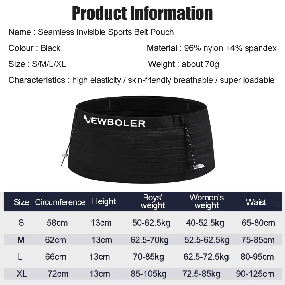 NEWBOLER Elastic Sports Waist Bag Pack Running Race Number Belt For Marathon Mountaineering Phone Bag Running Waist Bag image 2