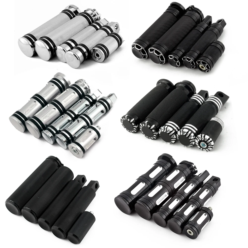 Motorcycle 1\'\' CNC Handle Grip 25mm Handlebar Grips+Foot Peg+Shifter Pegs For Harley Sportster Touring Dyna Softail Bobber VRSC