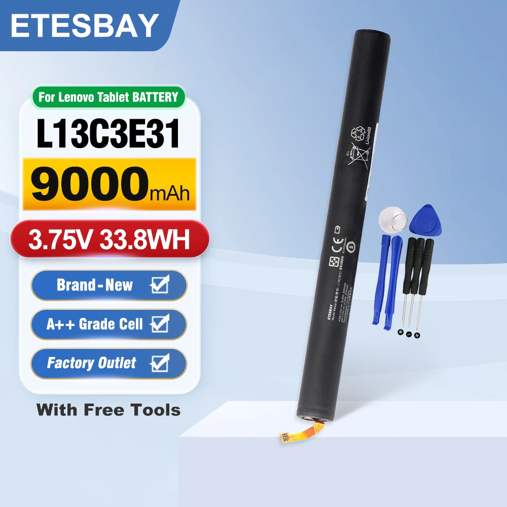 

ETESBAY L13C3E31 33.8WH Tablet Battery For LENOVO YOGA 10" B8000 B8080 60046 60047 L13D3E31 B8000-F B8000-H B8080-H B8080-F