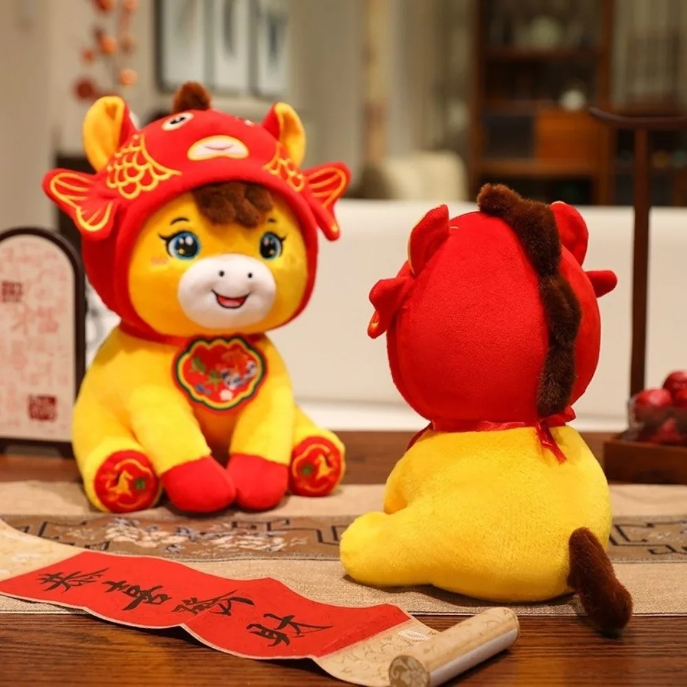 الكرتون محظوظ الحصان ألعاب من نسيج مخملي 2026 سنة الحصان لينة زودياك المهر دمية الميمون التقليدية المهر محشوة اللعب #4