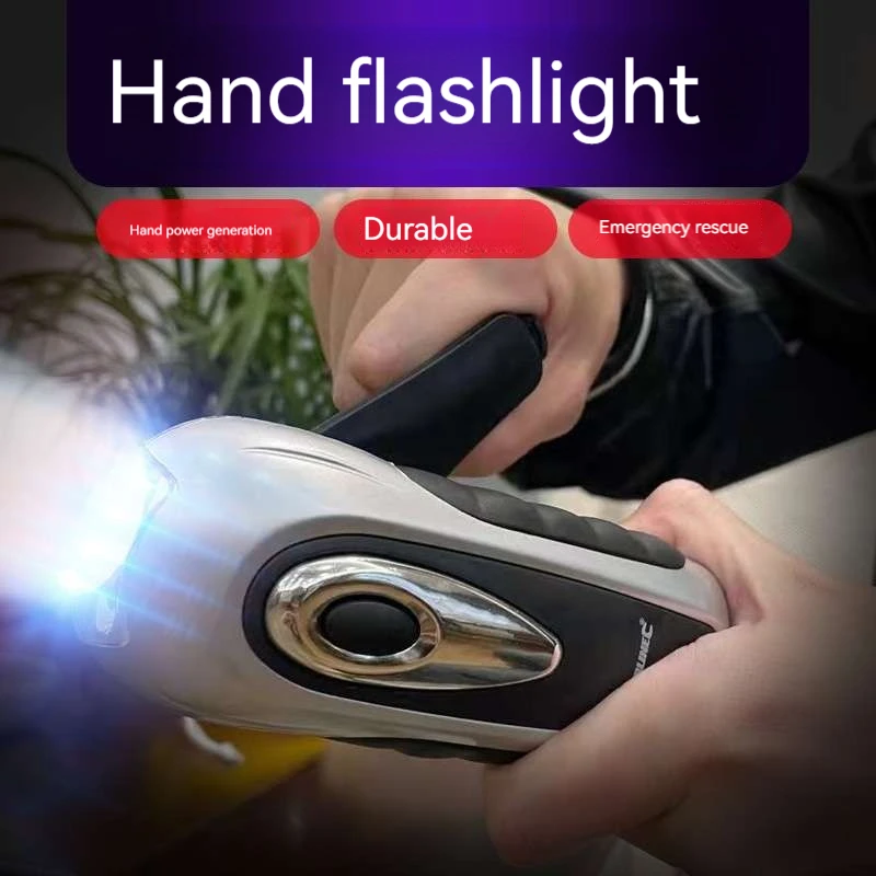 Flashlight hand cranked power generation charging emergency multifunctional disaster prevention equipment portable small and dur